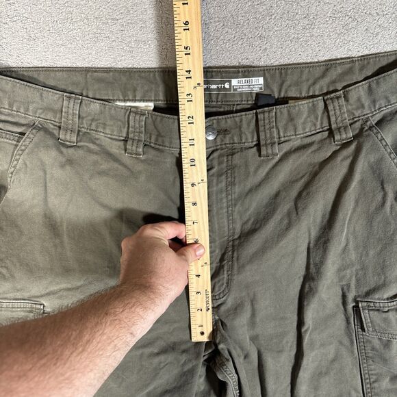 Carhartt Rugged Flex Cargo Shorts Men’s Size 46 Fits 44 Olive Green Relaxed Fit - Picture 7 of 11